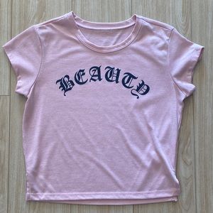 Bluenotes baby pink graphic cropped tee